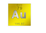 -- gold symbol - period table of elements --