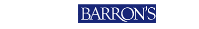 -- Barrons logo - on blue background --
