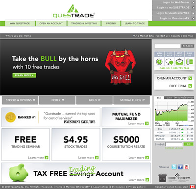 -- questrade screenshot - sign up for an account - top canadian brokerage --