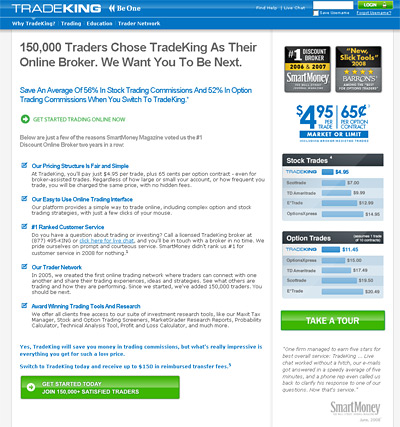 website screenshot tradeking.com