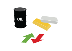 Trading Oil Gold and Silver - Illustration