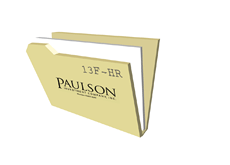 Paulson and Co. Inc. logo on a filing folder - Illustration