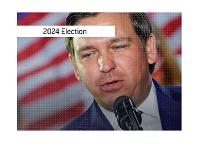 The odds for the upcoming 2024 US Presidential Election.  In photo:  Ron DeSantis.