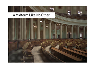 Historic U.S. House of Representatives chamber with curved rows of wooden desks and neoclassical columns during the Franklin D. Roosevelt era.