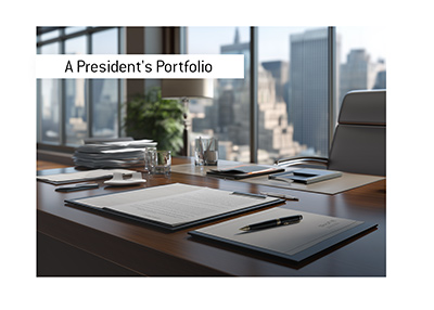Executive office desk covered with financial disclosure filings, stock trade reports and investment paperwork.