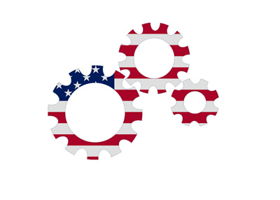 United States economy gears - Illustration / concept