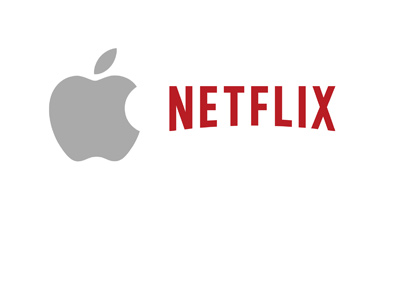 Apple and Netflix logos next to one another.  The year is 2017.