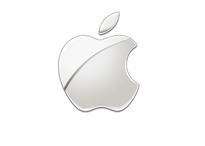 The 2015 version of the Apple company logo. Gray colour