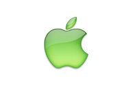 Apple logo in green