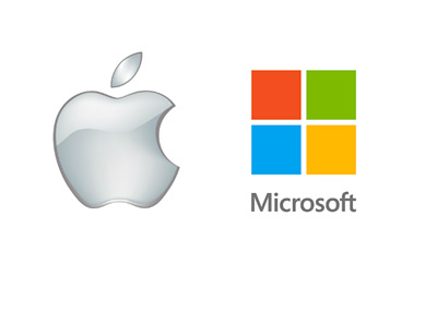 Apple and Microsoft - Company Logos