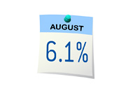 August 2014 Unemployment Rate - 6.1% - Illustration - Graphic - Calendar