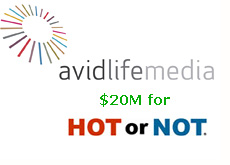 avid life media purchases hot or not for 20 million dollars