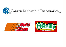 company logos - azo - autozone, orly (oreilly automotive, ceco (career education corporation)