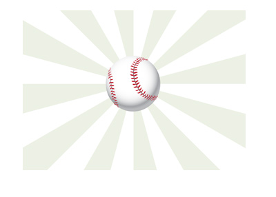 The sport of baseball illustrated - Ball in flight. Green hypnotising background.