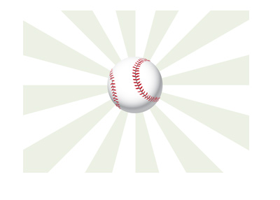 The sport of baseball illustrated - Ball in flight.  Green hypnotising background.