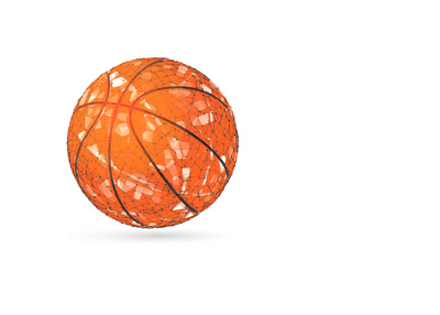 Basketball illustration in vector dot style.