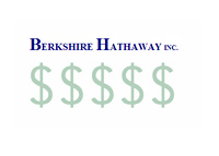 Berkshire Hathaway logo on top of dollar signs