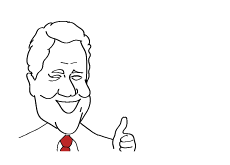 -- Black and white illustration of ex president Bill Clinton --