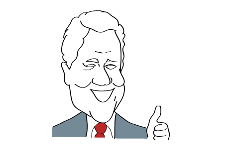 Bill Clinton smiling and giving a thumb up - Illustration