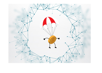 Bitcoin is taking a parachute down the crypto spiral. Illustration.