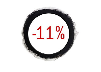 Black Friday Sign - 11% Drop in Spending - Illustration / Concept