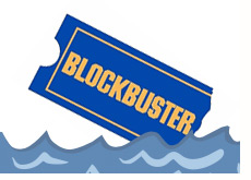 company logo - blockbuster - facing down