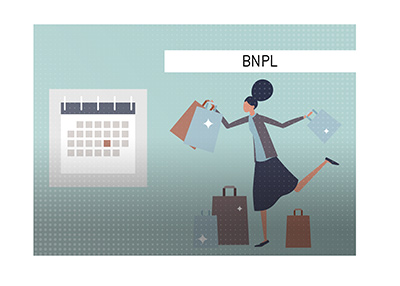 The meaning of the term BNPL - Buy Now Pay Later is explained and illustrated.