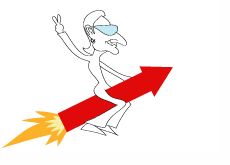 Bono Riding a Rocket - Illustration