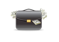 Briefcase full of dollars - Illustration