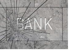 -- broken bank sign - bank failure --