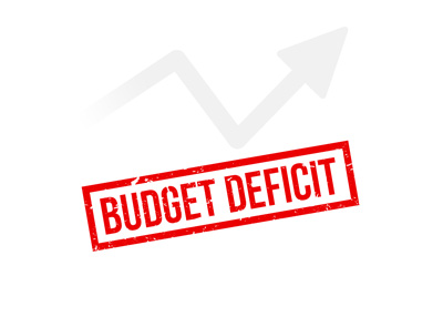 Budget deficit growing.  Illustration / stamp theme