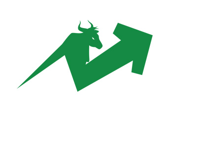 The illustration / concept of a bull stock market. Green colour.