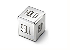 dice showing - buy sell and hold positions - stock market strategy