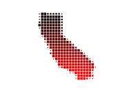 Map of California in dots