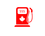 Canadian gas pump with dollar signs - Illustration