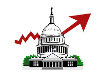 -- Illustration of Capitol Hill in debt --