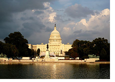 -- government building - capitol hill - clouding over --