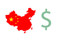 China Outlina / Flag - Illustration - US Dollar