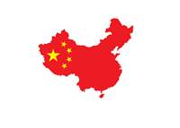 China flag - Country outline