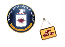 -- cia - central intelligence agency - help wanted sign --