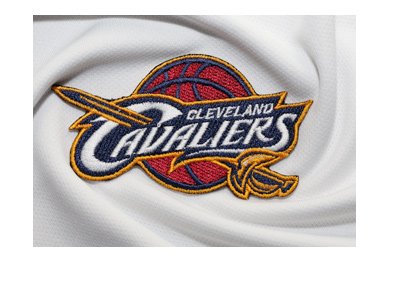 Cleveland Cavaliers logo on the jersey. Closeup.  Turbulence in the offseason.