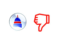 Opinion Poll - Thumbs down for Republicans and Democrats in Congress - Illustration