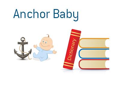 Definition of Anchor Baby.  What does it mean? - Illustration