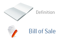 Definition of the term Bill of Sale - Financial Dictionary - Illustration of office paper and pen