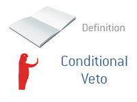 Definition of Conditional Veto - Financial Dictionary - Politics - Illustration of a leader rejecting a proposal