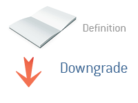 Definition of term Downgrade - Financial Dictionary - Stock Market - Arrow Down - Illustration