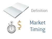 Definition of Market Timing - Financial Dictionary - Stock Market - Illustration of Stop Watch and Dollar Sign