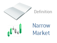 Definition of Narrow Market - Financial Dictionary - Stock Market - Candle Chart Illustration