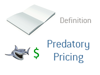 Predatory Pricing Definition - Financial Dictionary - Illustration of a shark chasing a dollar