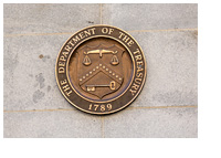 United States Department of Treasury building sign